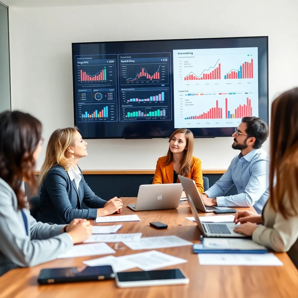 Marketeer die e-mail campagne resultaten analyseert met grafieken