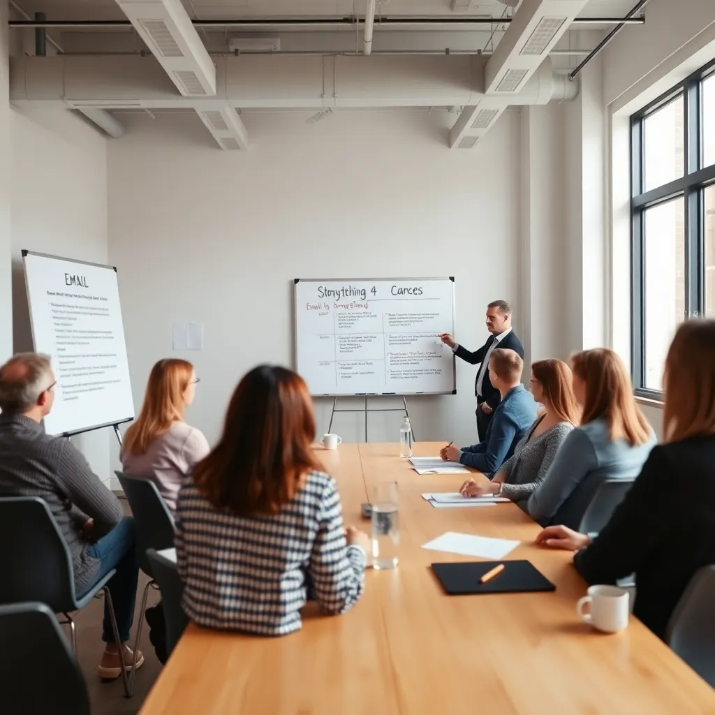 Professionele e-mail marketeer die campagnes optimaliseert op laptop