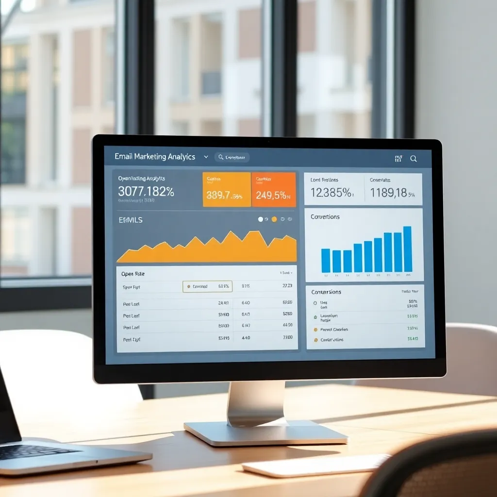 Professioneel e-mail analytics dashboard met belangrijke metrics